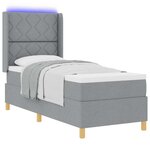 vidaXL Lit à ressorts avec matelas Gris clair 140 x 200 cm tissu