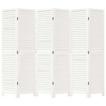 vidaXL Cloison de séparation 6 panneaux blanc bois de paulownia massif
