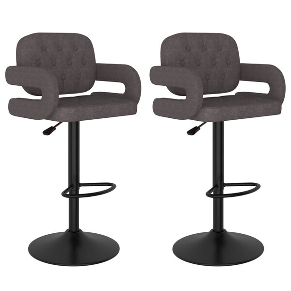 vidaXL Tabourets de bar lot de 2 taupe tissu
