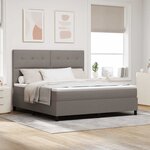 vidaXL Lit à ressorts avec matelas Taupe 180 x 200 cm tissu