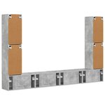 vidaXL Ensemble meuble TV 8 Pièces Gris béton Bois d'ingénierie