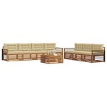 vidaXL Ensemble de canapés d'extérieur 8 pc Naturel et Beige