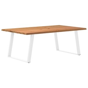 vidaXL Table à manger et bord naturel bois massif chêne rectangulaire
