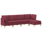 vidaXL Canapé modulaire avec rangement 5 Pièces Bordeaux Tissu