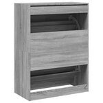 vidaXL Armoire à chaussures 2 tiroirs rabattables sonoma gris