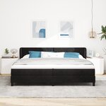 Lit à sommier avec matelas vidaXL Noir 200x200 cm en velours