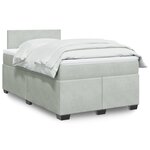 vidaXL Sommier à lattes de lit et matelas Gris clair 120x200cm Velours