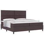 vidaXL Lit à ressorts avec matelas Marron foncé 200 x 200 cm tissu