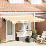 vidaXL Tissu de remplacement de store pour cadre de 4x2 m Jaune et blanc