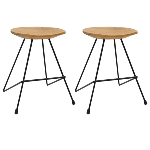 vidaXL Tabourets lot de 2 bois de teck massif
