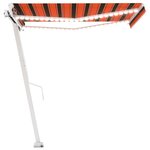 vidaXL Auvent manuel rétractable avec LED 350x250 cm Orange et marron