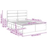 vidaXL Cadre de lit Gris Sonoma 160 x 200 cm Bois de pin massif