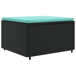 vidaXL Salon de jardin 6 Pièces avec coussins Noir Résine tressée