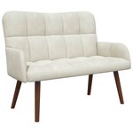 vidaXL Sofa 2 places Crème 115 x 61 x 87 cm Velours (V)