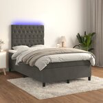 vidaXL Sommier à lattes de lit avec matelas LED gris foncé 120x190 cm