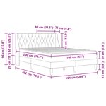 vidaXL Cadre de lit avec matelas Bleu 160 x 200 cm Velours