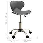 Chaise fauteuil siège de bureau informatique étude similicuir gris 02_0024025