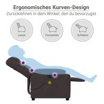 vidaXL Fauteuil de massage inclinable électrique Marron foncé Tissu