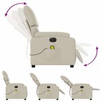 vidaXL Fauteuil de massage inclinable électrique crème similicuir