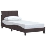 vidaXL Cadre de lit sans matelas Hanko marron foncé 80x200 cm tissu