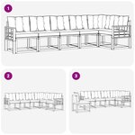 vidaXL Ensemble de canapés d'extérieur 6 pc Blanc et crème