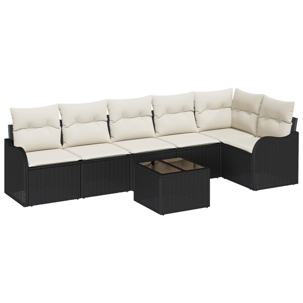 Ensemble de Canapé de Jardin vidaXL 6 Pièces avec Coussins en Rotin Marron