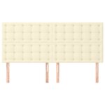 vidaXL Tête de lit Crème 160x5x118/128 cm Similicuir