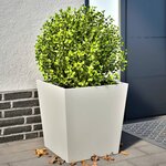 vidaXL Jardinières 2 Pièces blanc 50x50x50 cm acier