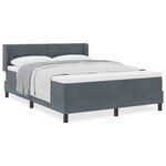 Lit à ressorts vidaXL avec matelas gris foncé 160x200 cm en velours
