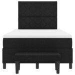 vidaXL Lit à ressorts avec matelas Noir 120 x 190 cm tissu