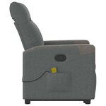 vidaXL Fauteuil de massage inclinable Gris foncé Tissu