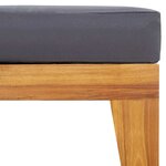 vidaXL Repose-pied sectionnel avec coussin gris foncé Bois d'acacia
