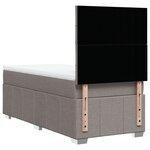 vidaXL Sommier à lattes de lit avec matelas Taupe 90x200 cm Tissu
