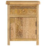 vidaXL Table de chevet Bois de manguier massif 40x30x50 cm
