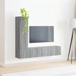 vidaXL Ensemble meuble TV 3 Pièces Gris Sonoma Bois d'ingénierie