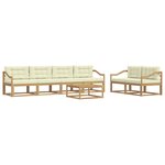 vidaXL Ensemble de canapés d'extérieur 6 pc Blanc et crème