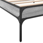 vidaXL Cadre de lit sonoma gris 90x190 cm bois d'ingénierie et métal