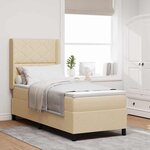 vidaXL Lit à ressorts avec matelas Crème 80 x 200 cm tissu