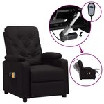 vidaXL Fauteuil électrique de massage Noir Similicuir