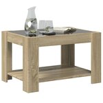 vidaXL Table basse avec LED chêne sonoma 73x53x45 cm bois d'ingénierie