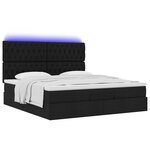 VidaXL Cadre de lit ottoman avec matelas noir 180x200 cm tissu