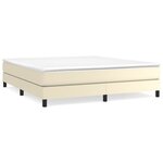 vidaXL Lit à sommier tapissier avec matelas Crème 180x200cm Similicuir