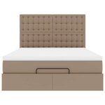 VidaXL Cadre de lit ottoman et matelas cappuccino 140x190cm similicuir