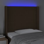 vidaXL Tête de lit à LED Marron foncé 93x16x118/128 cm Tissu