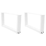 vidaXL Pieds de table basse en forme de V  2 pièces  blanc  70 x (30-31 3) cm  acier