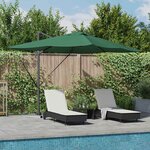 vidaXL Parasol Roma à Bras Déporté Vert et Noir 352 x 251 x 265 cm