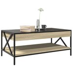 vidaXL Table basse avec LED infini chêne sonoma 90x50x38 cm