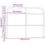 vidaXL Tête de lit chêne marron 140 cm acier et bois d'ingénierie