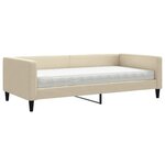 vidaXL Lit de jour avec matelas crème 100x200 cm tissu