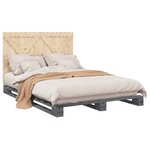 vidaXL Cadre de lit sans matelas gris 160x200 cm bois de pin massif